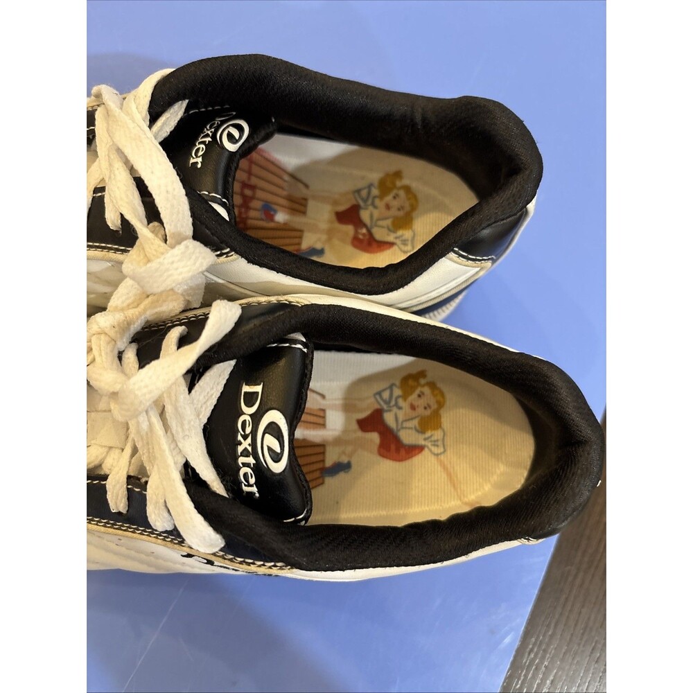 Dexter Bowling Shoes Womens Size 7.5M Black White Groove Slide-Rite B4034-1 - Picture 2 of 11